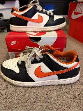 Nike Dunk Halloween Kids Low-Top Sneakers in White, Black & Orange